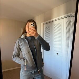 North Face Light Blue Full-Zip Fleece Jacket - Neutral Classic